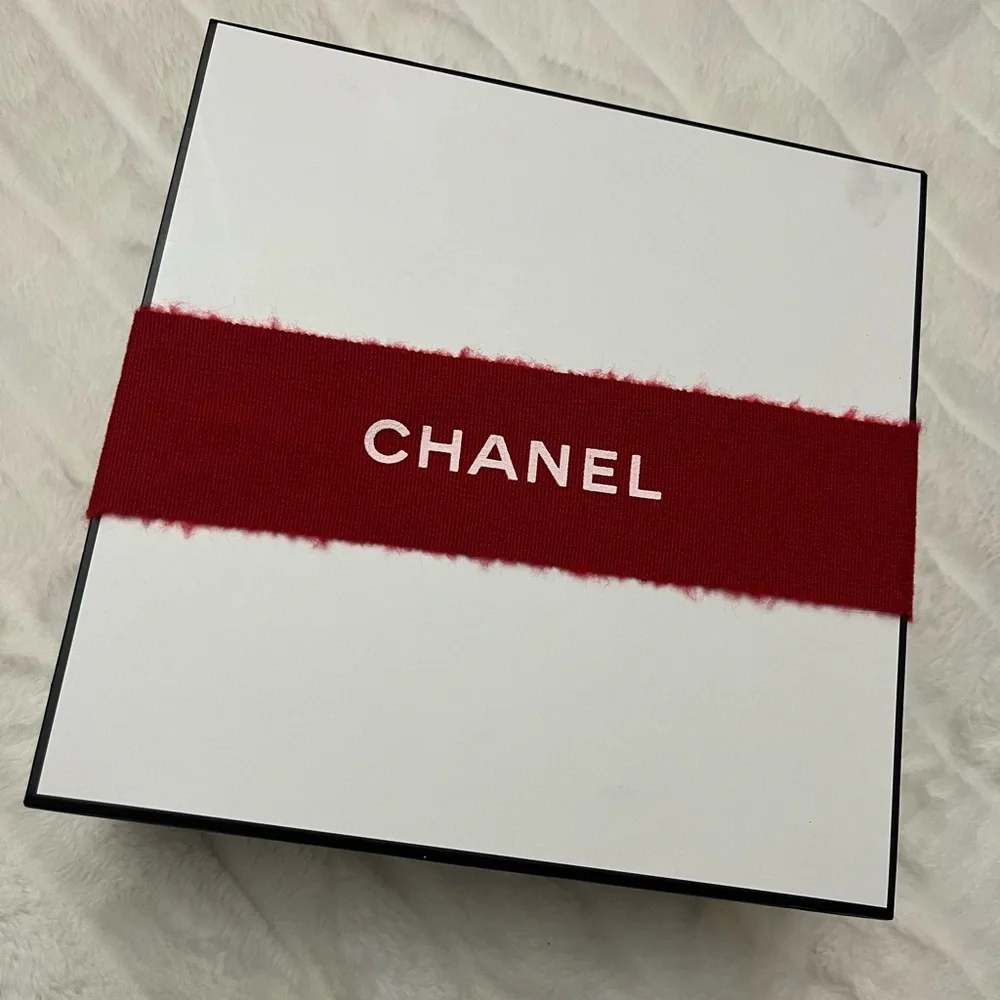 CHANEL gift box with red strap limited edition storage box decor approx 9”